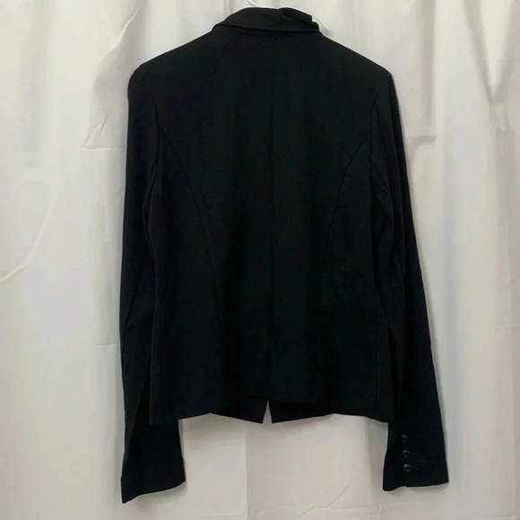 Women’s CAbi Absolute Ponte  Asymmetric Ruffle Blazer Jacket Black Small EUC - Picture 2 of 11